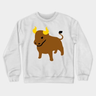 Brown Bull Icon Emoticon Crewneck Sweatshirt